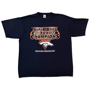 Vintage 1998 Denver Broncos Super Bowl XXXII Champions T-Shirt 2XL Logo 7 NFL